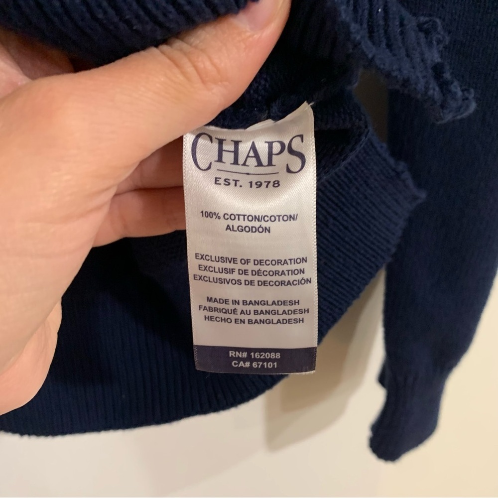 CHAPS Mens American Flag Navy Blue Sweater Patriotic Americana Size Medium - Picture 8 of 9